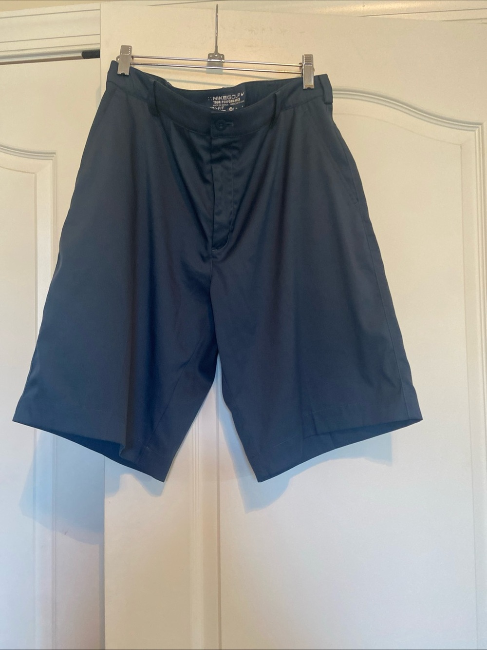 Nike Men's Navy Flat-Front Athletic Shorts